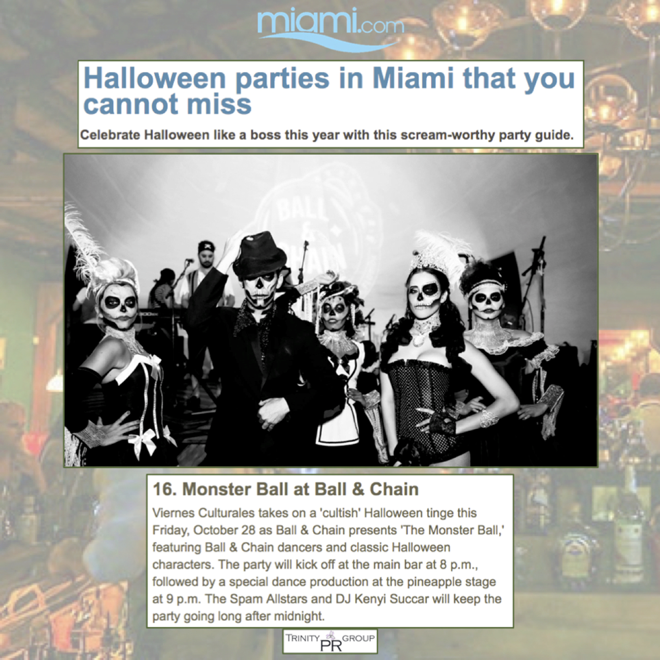 Ball & Chain featured in Halloween Parties in Miami - Miami.com
