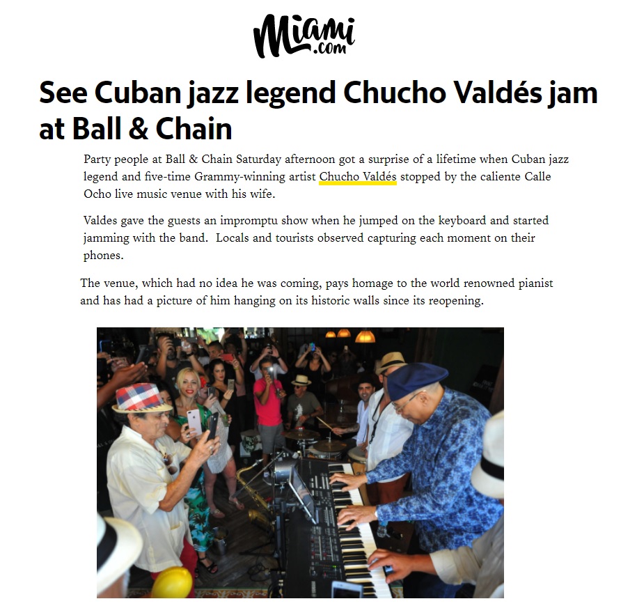 Chucho Valdes at Ball & Chain