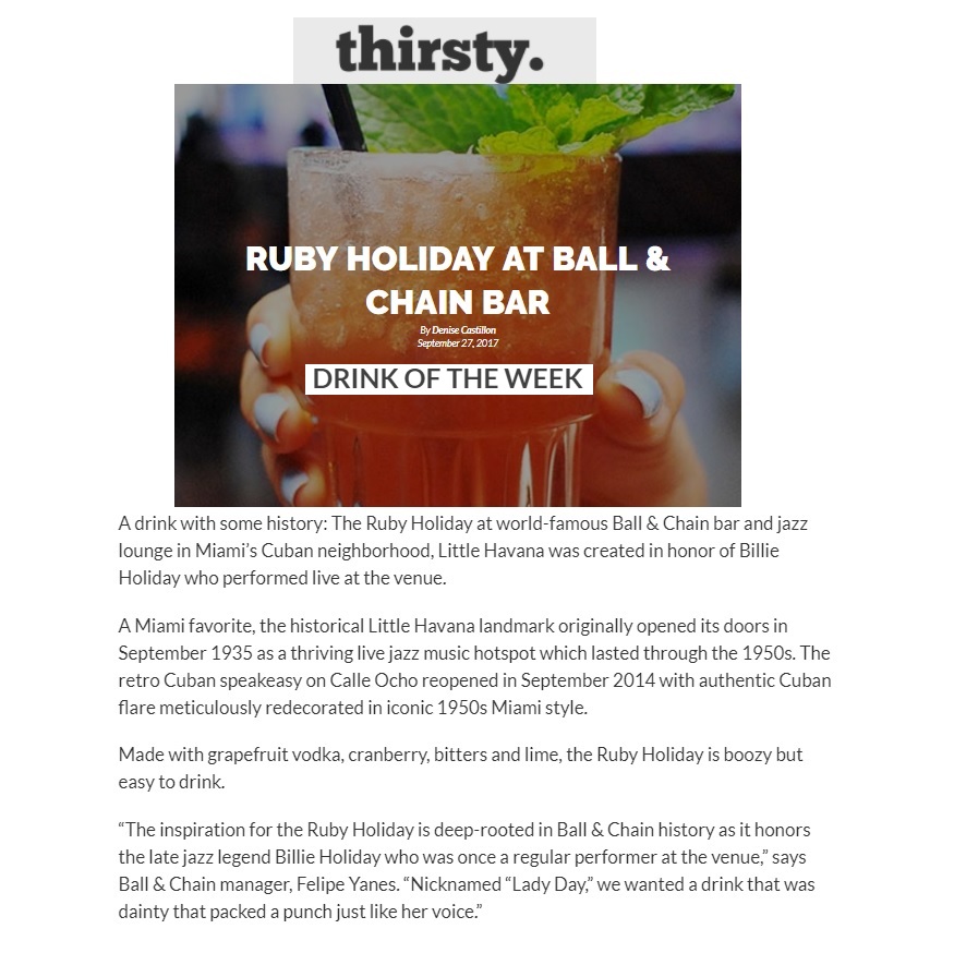 Ball & Chain in Thirsty September 2017