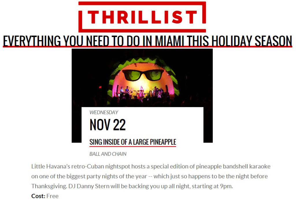 Ball & Chain in Thrillist Miami