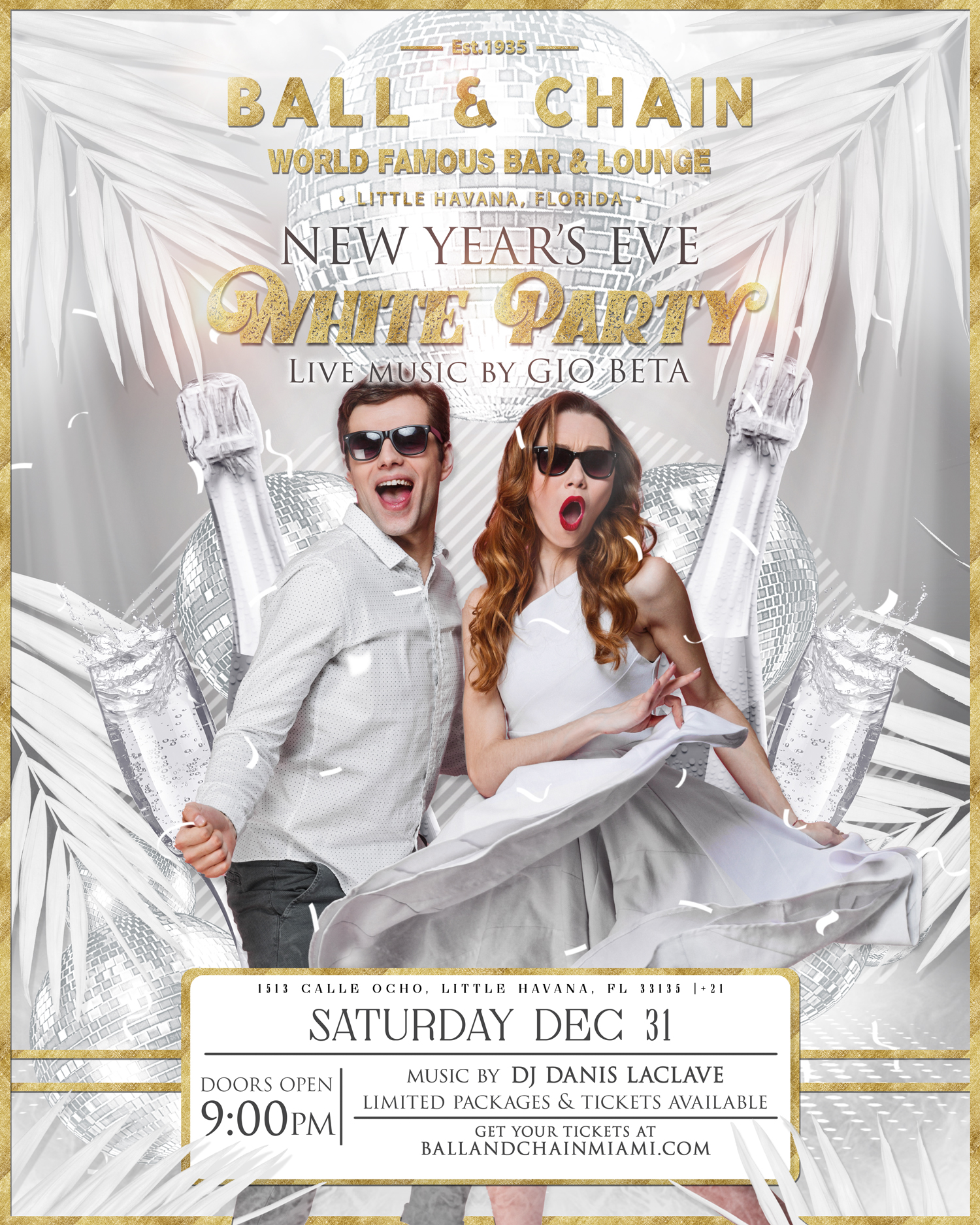 New Year's Eve at Ball & Chain Miami - Salsa Dancing in White