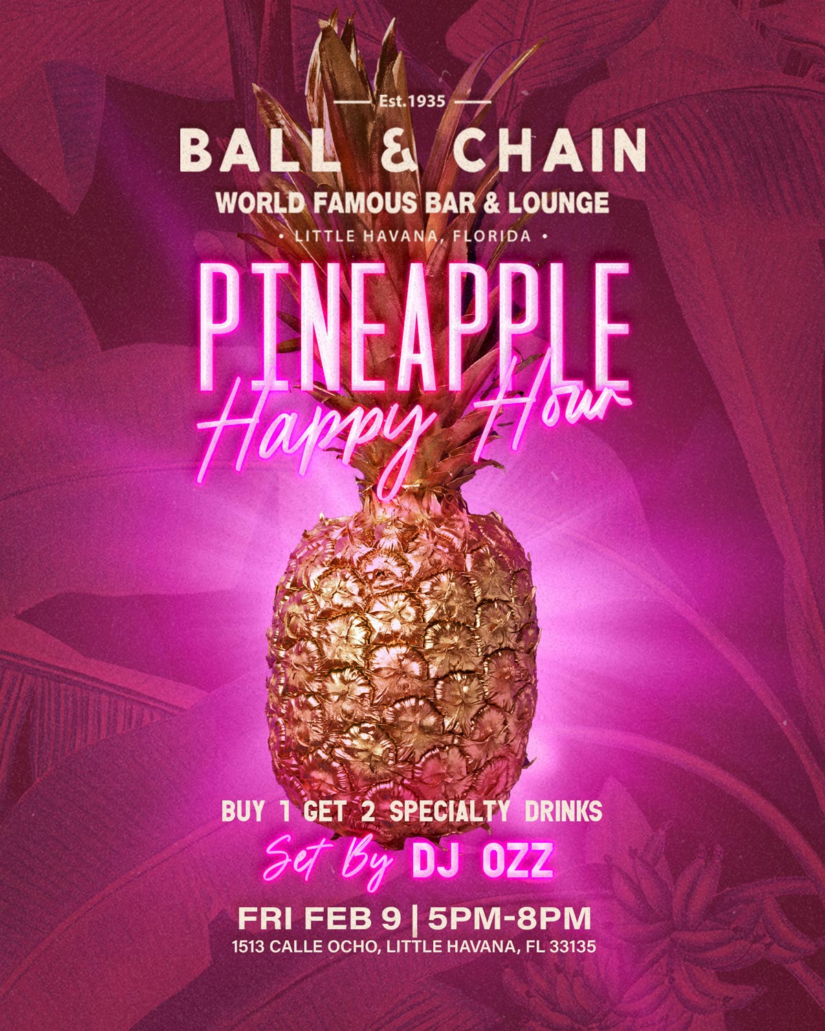 pineapple radiating pink