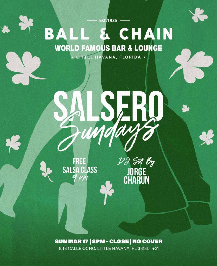 A St. Patricks Day themed invitation for Salsero Sundays
