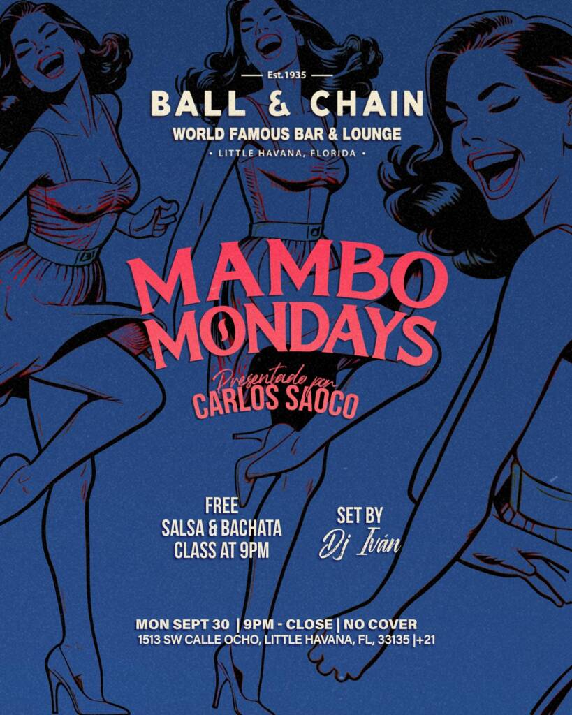 Illustration of people dancing mambo at Ball & Chain Miami