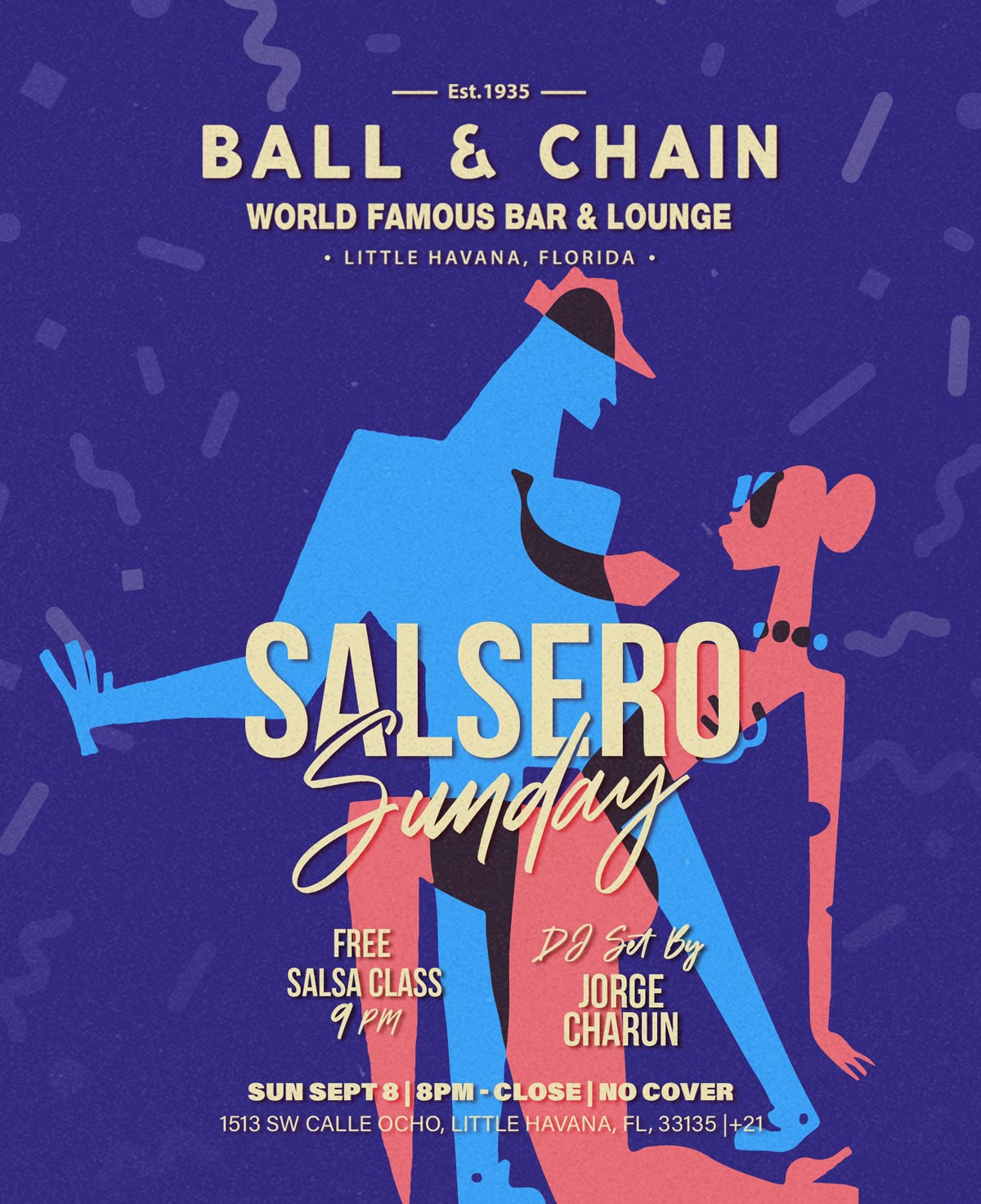 stylized illustration of a man and woman dancing salsa