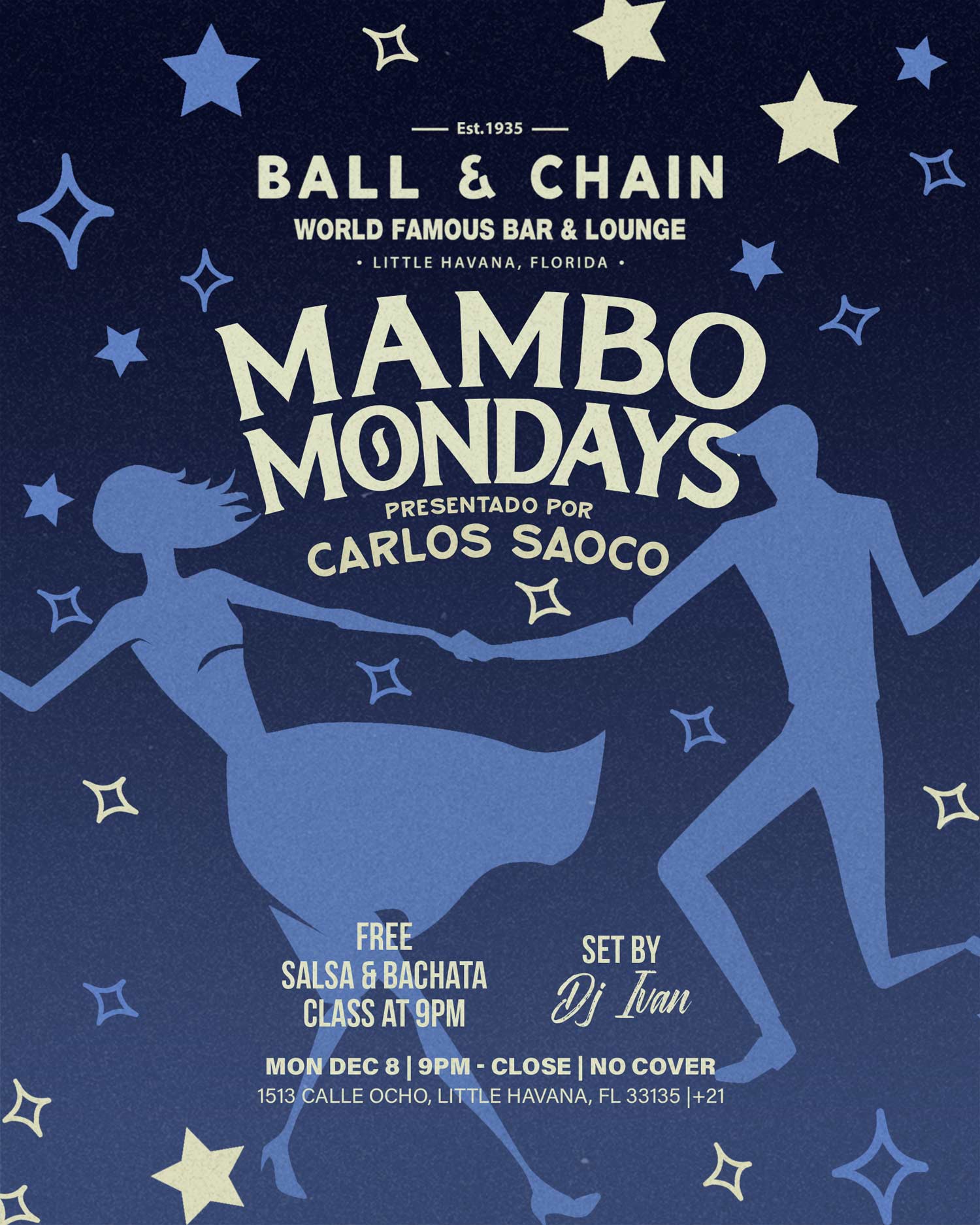 blue silhouette of dancers on a background with notes floating around