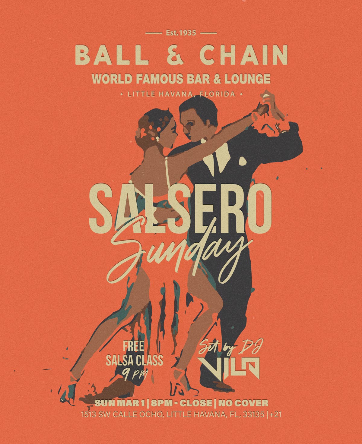 illustration of a couple dancing salsa in elegant clothes