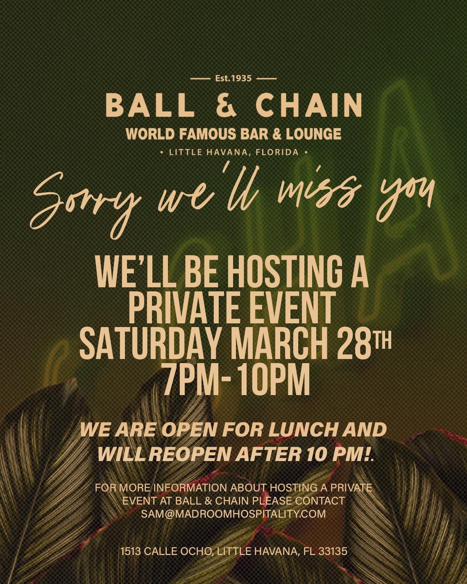 Closed for a Private Event March 28th