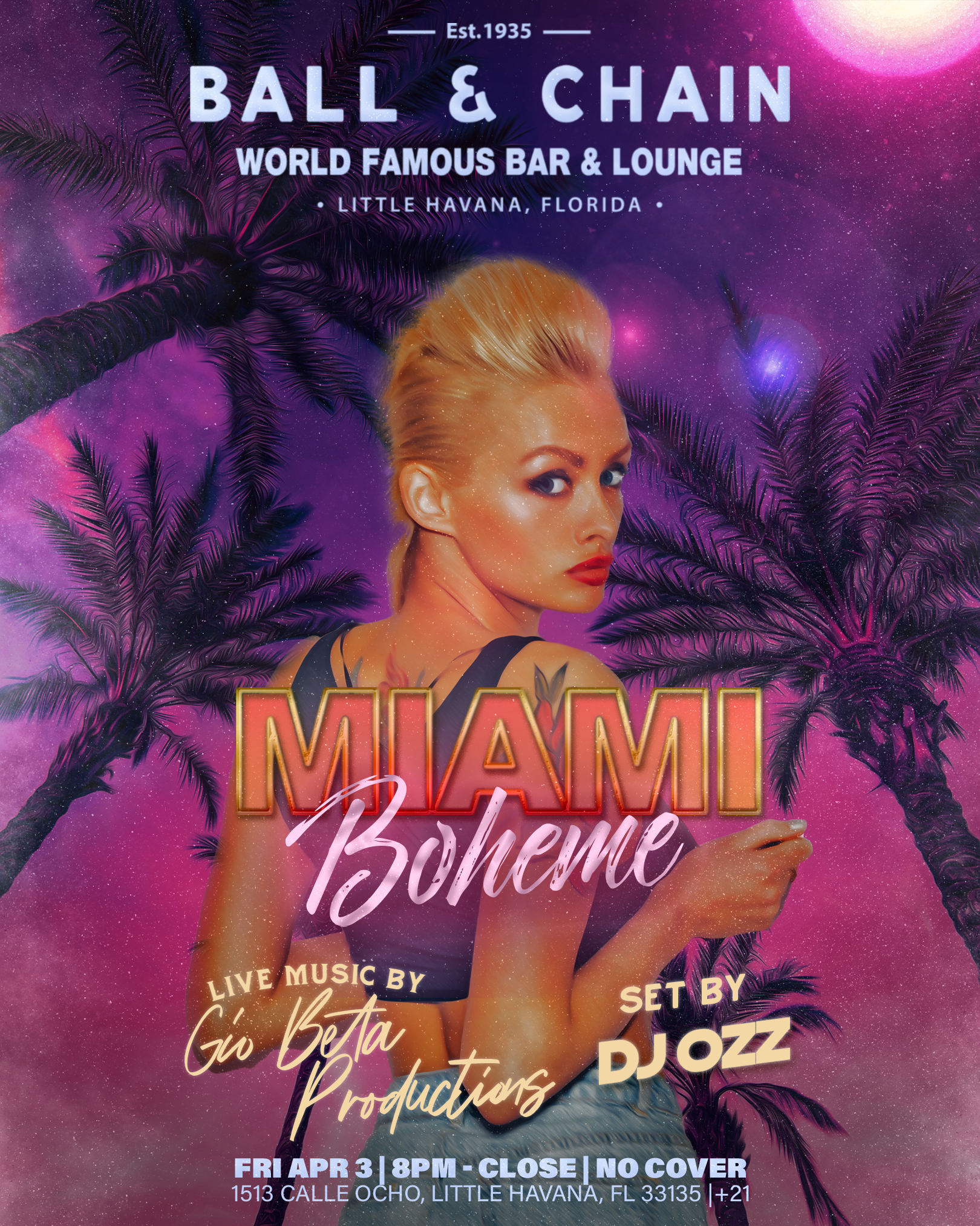 blonde woman in the club from the back