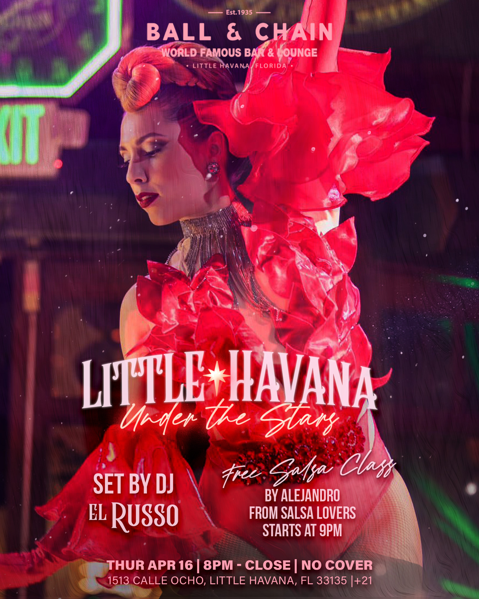 showgirl in a floral dress on stage