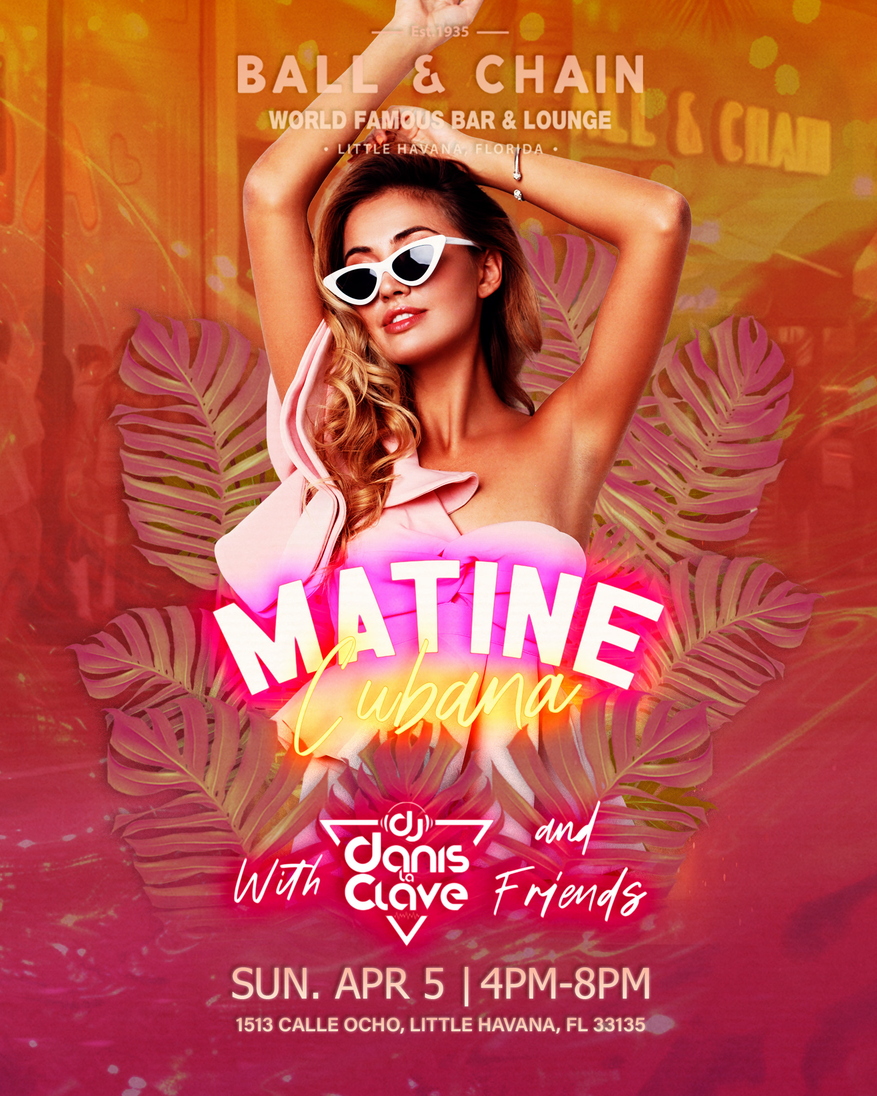 woman with sunglasses dancing with her arms over her head