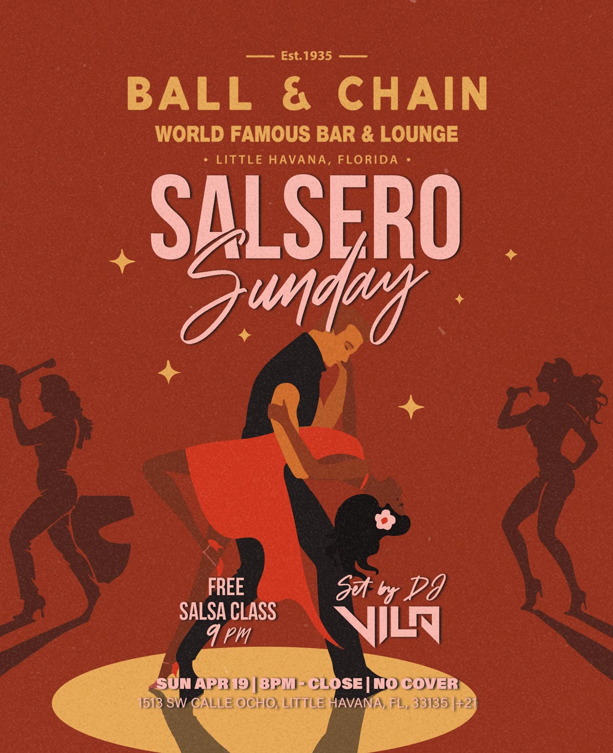 illustration of a well-dressed couple dancing salsa