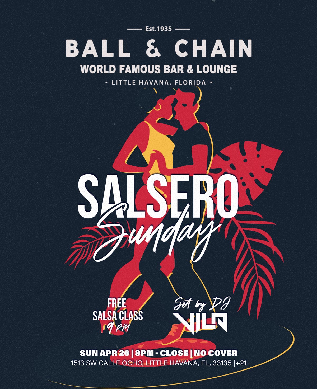 Illustration of a well dressed couple dancing salsa