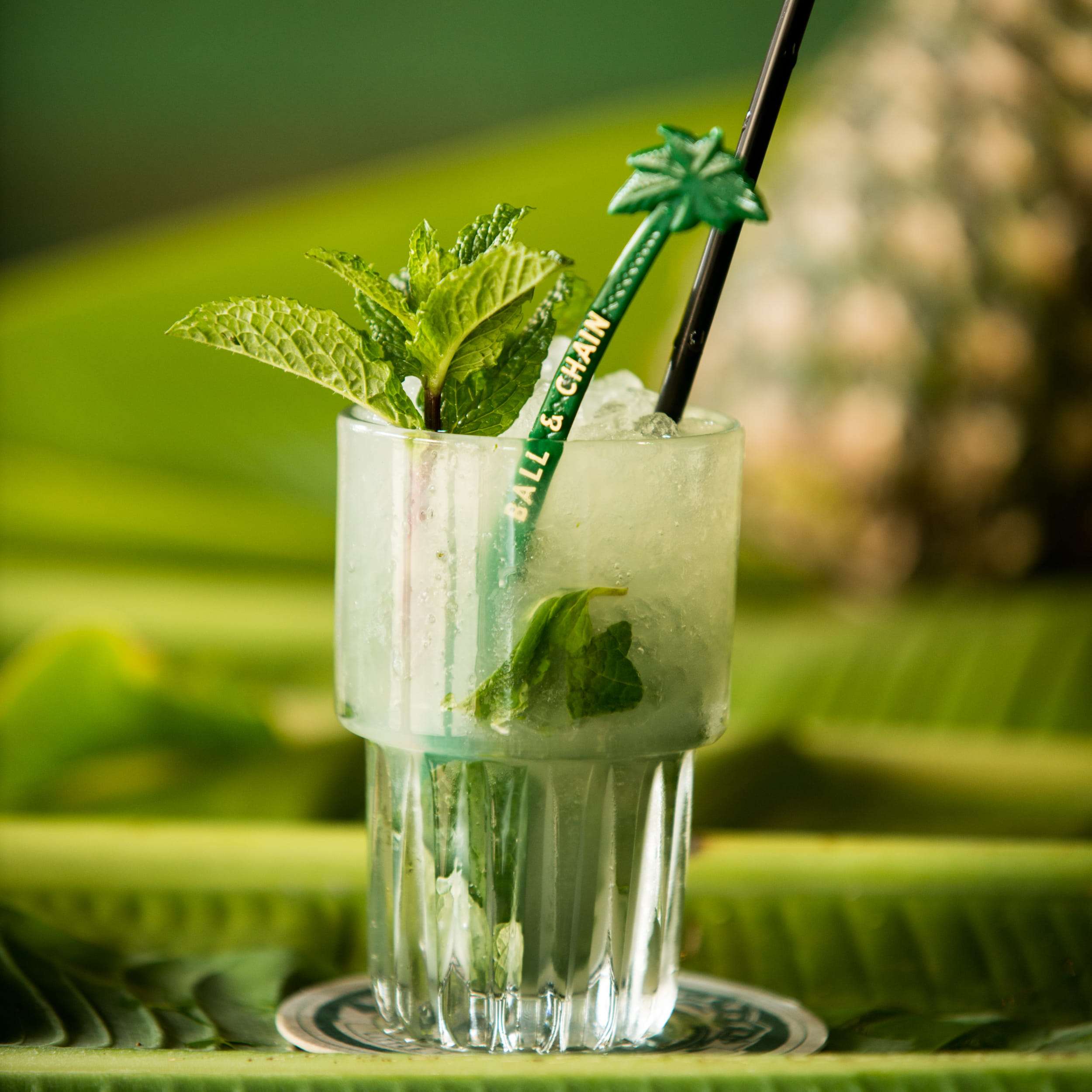 The famous Ball & Chain Mojito Cuban cocktail.