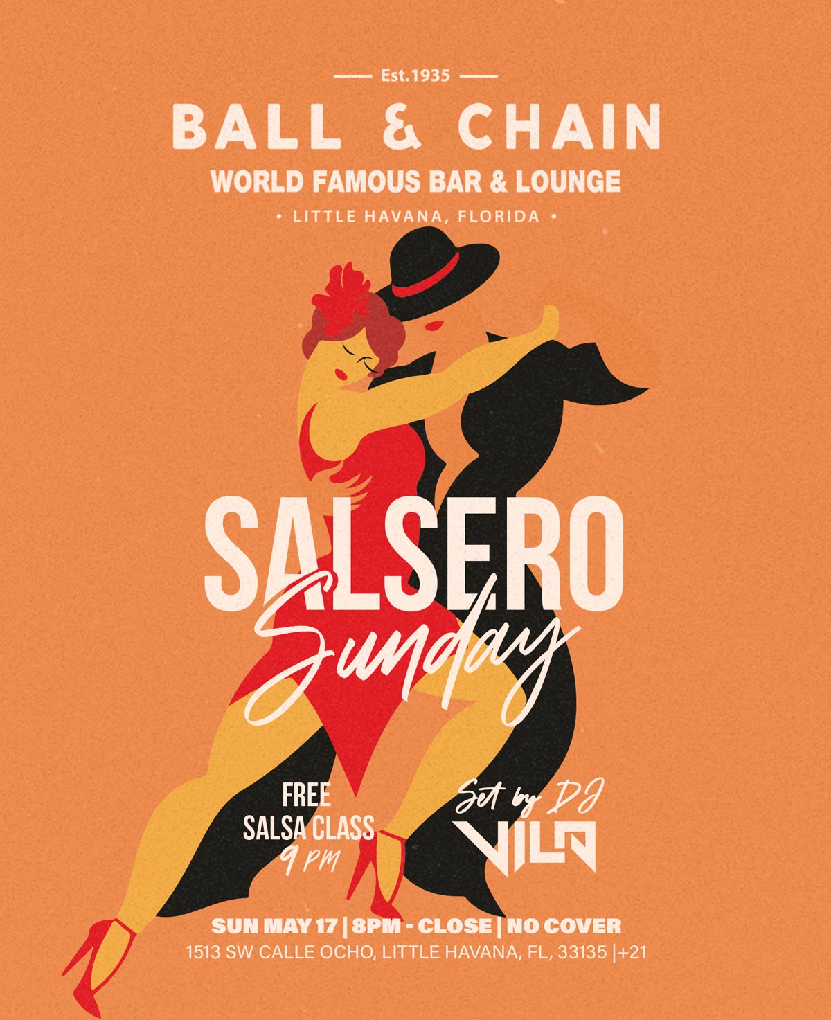 illustration of a well-dressed couple dancing salsa