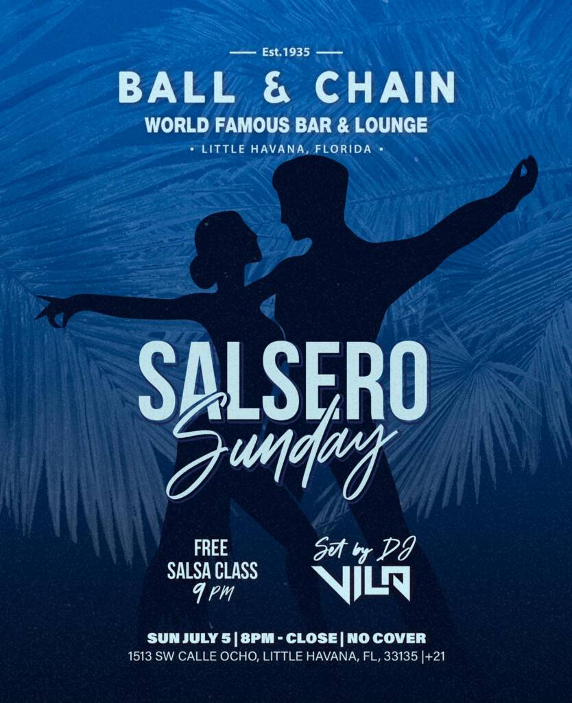 silhouette of a couple dancing salsa on a Sunday