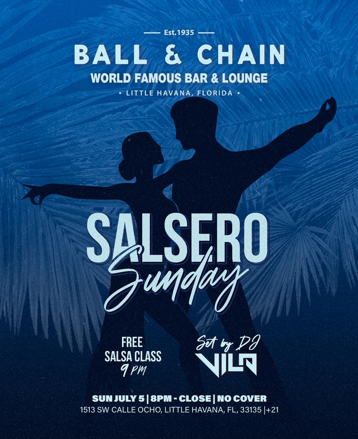 silhouette of a couple dancing salsa on a Sunday