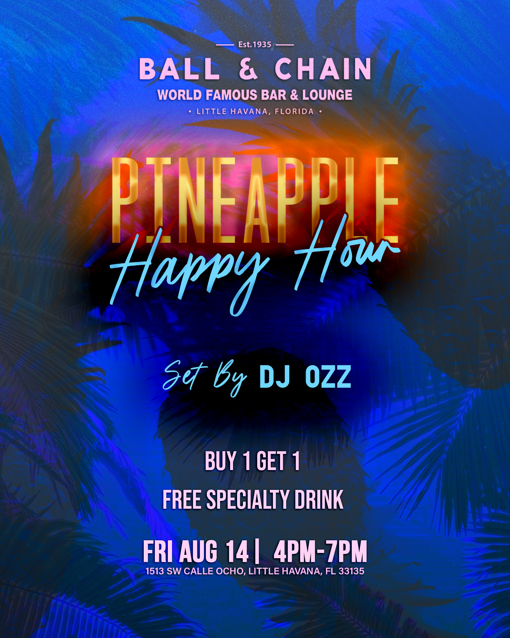 3 pineapples silhouetted on a blue backdrop