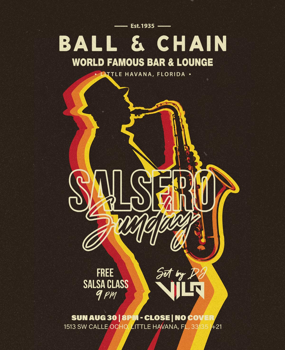 silhouette of a man playing saxophone with a yellow/red aura around him
