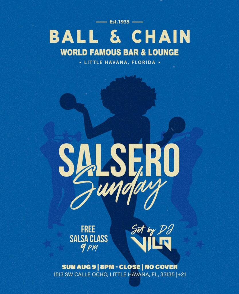 Silhouette of a woman dancing salsa on a blue background
