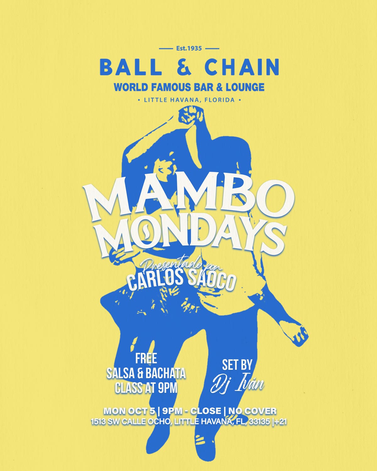 B&C_MAMBOMONDAY_oct-5 silhouette of a man in blue on a yellow background
