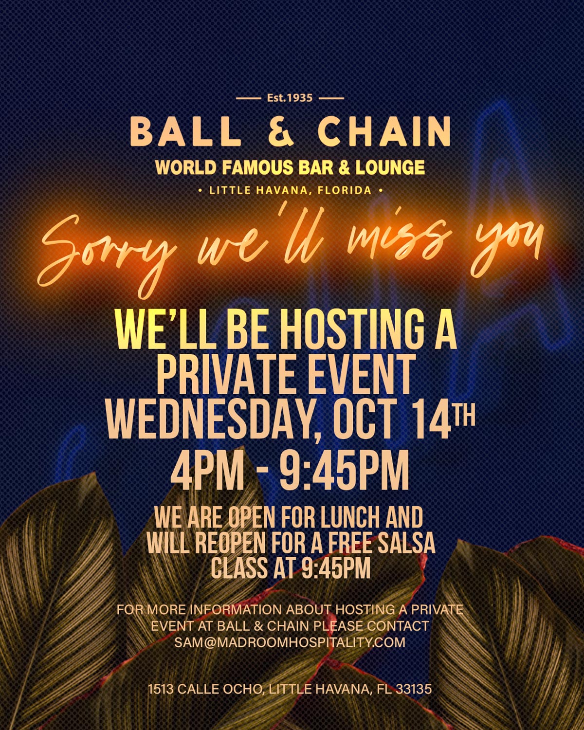 Closed for a Private Event