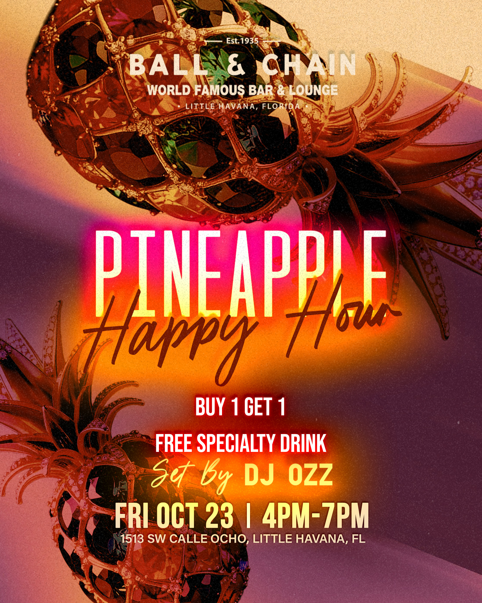 pineapples with jewels for skin floating on the air