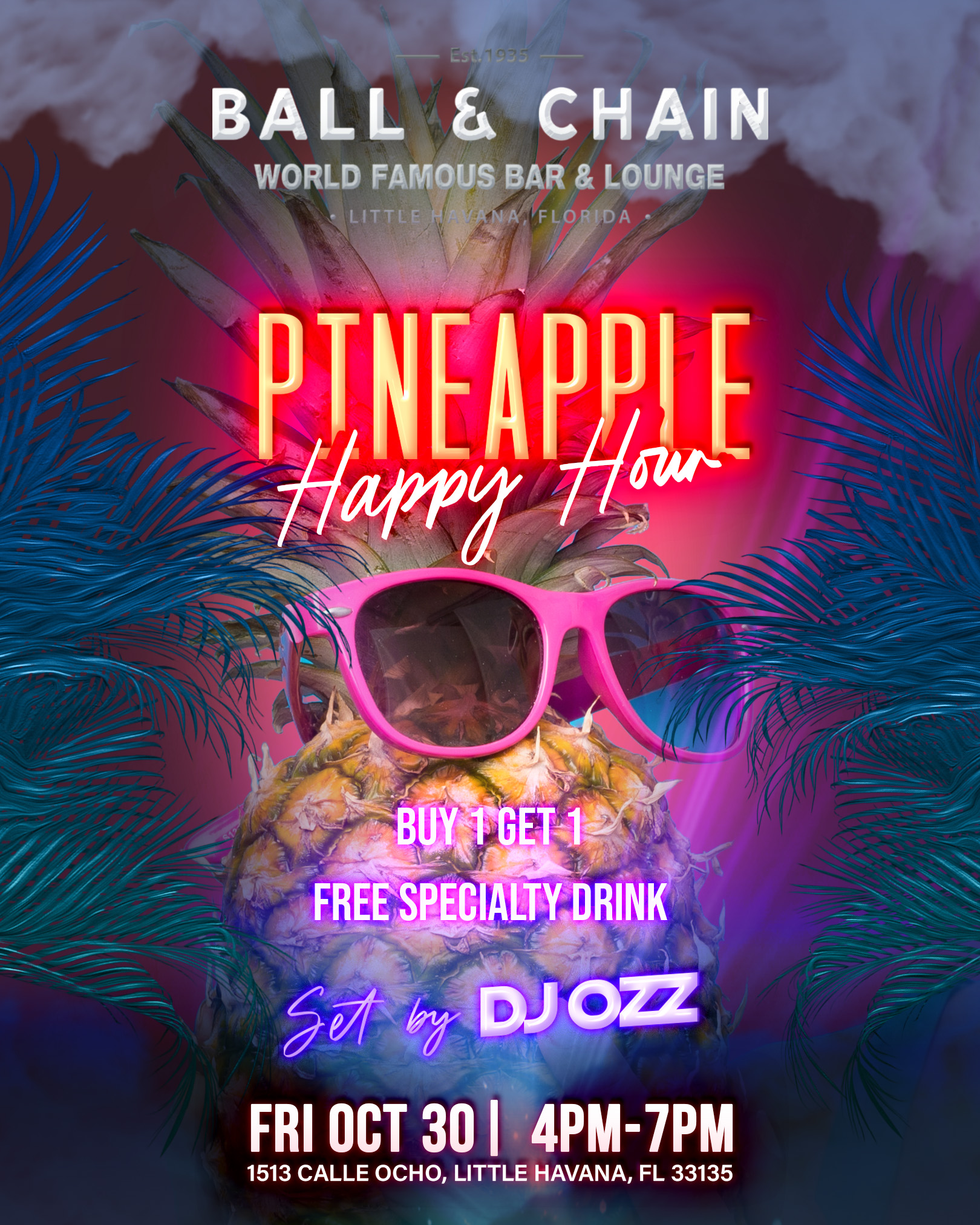 pineapple wearing a pair of sunglasses